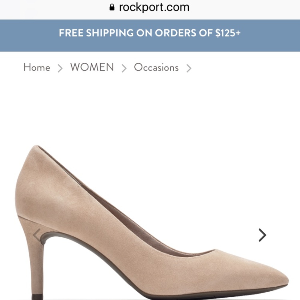 Peach nude Rockport total motion pointed pump